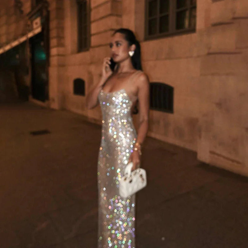 Rhinestone Strap Dress