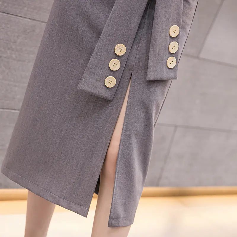 High-Slit Tie Waist Midi Skirt