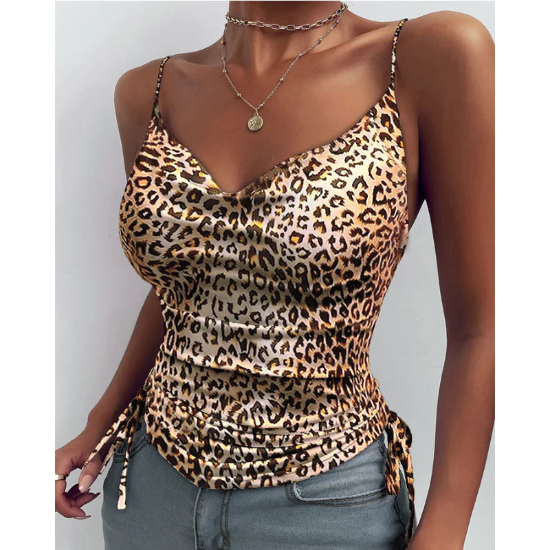 V-neck Spaghetti Strap Camisole Tops for Women