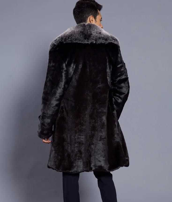 Faux Leather Puffer Coat