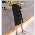 High-Slit Tie Waist Midi Skirt